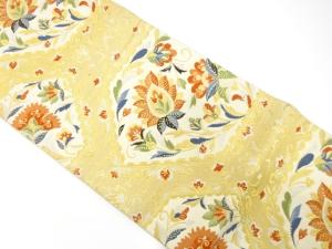 アンティーク　花更紗模様織り出し袋帯（材料）